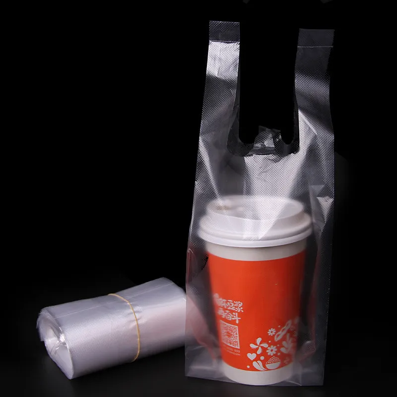 5000Pcs/Lot 500ML Tea Milk Coffee Plastic Takeaway Takeout vest Bag Portable Disposable Drinks Bag Cups Bags Hand Carry Bags