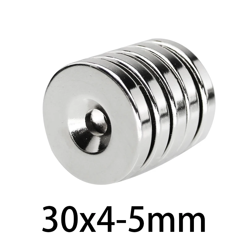 30x4-5mm Neodymium  circular rare earth Magnet NdFeB  Powerful ring hole Magnets Round crafts 30*4-5mm