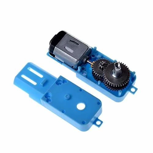 DC 3V-6V 1:90 Metal Gear Motor All Metal/Half Metal Single Axis Gear Motor Robot Intelligent Vehicle Speed Reducer TT Motor Blue