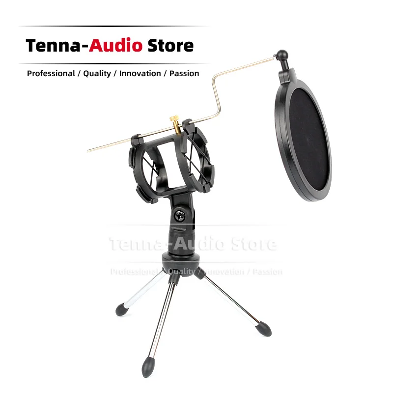 Tripod Desktop Microphone Shock Mount Clip Holder For RODE M5 M3 M 3 5 MP Anti Pop Filter Mask Shockproof Recording Mic Stand