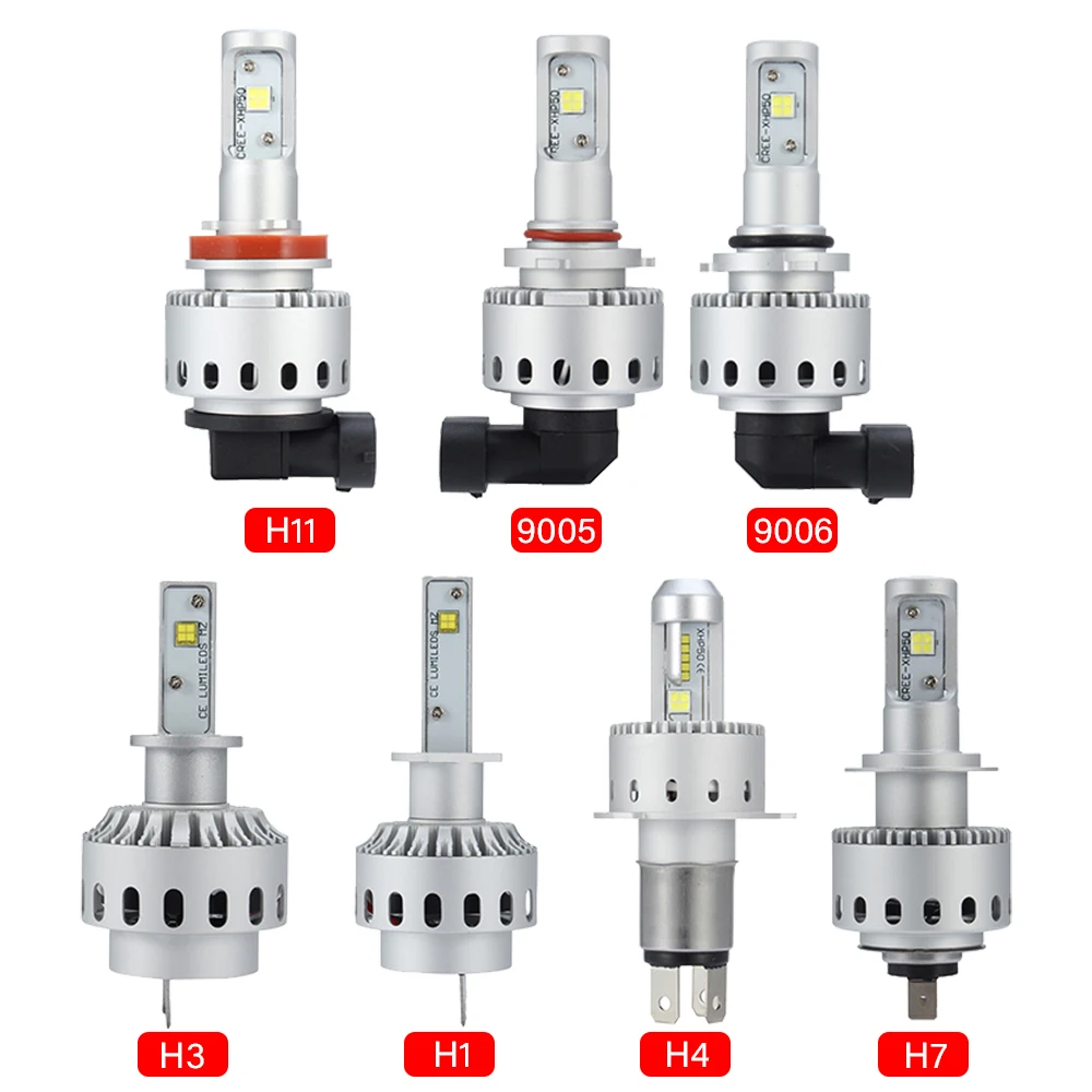 

7S H4 H7 Led Car Headlight auto accessorie LED Bulb XHP-50 40W 8000LM H1 H11 9005 9006 Car Styling 6500k DC12-24V