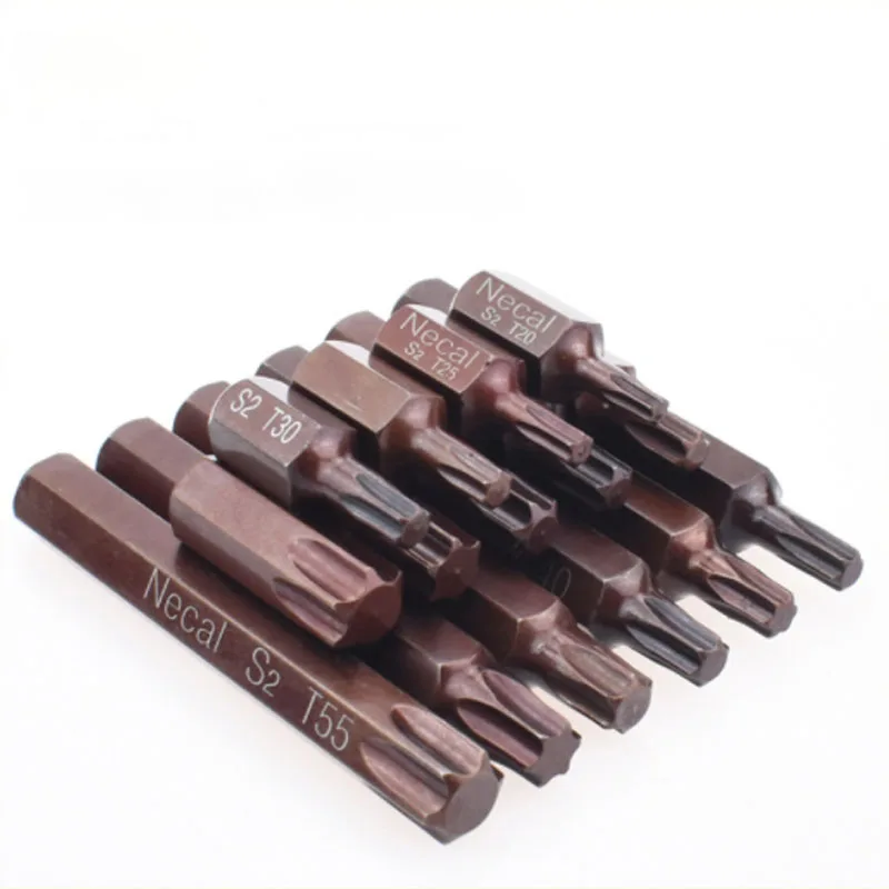 1Pcs Torx Screwdriver Bit S2 Steel 10mm Hex Shank Impact Screwdriver Bits T20/T25/T27/T30/T35/T40/T45/T50 /T55