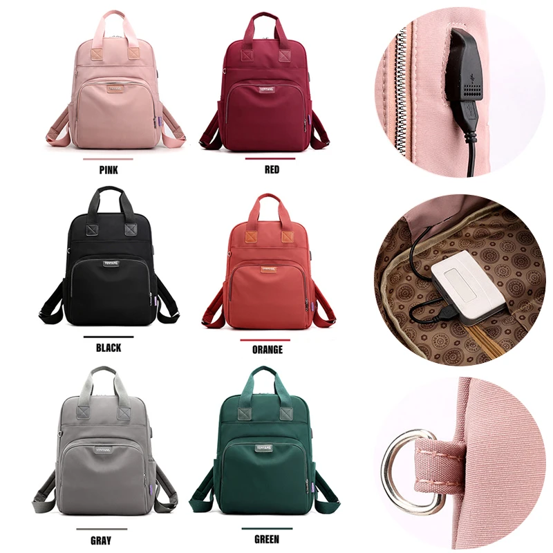 Laptop Bag USB Women's Backpack Student Schoolbag For Lenovo Air Pro Macbookpro 13.3 14 15.6 inch Xiaomi Creative Notebook Case