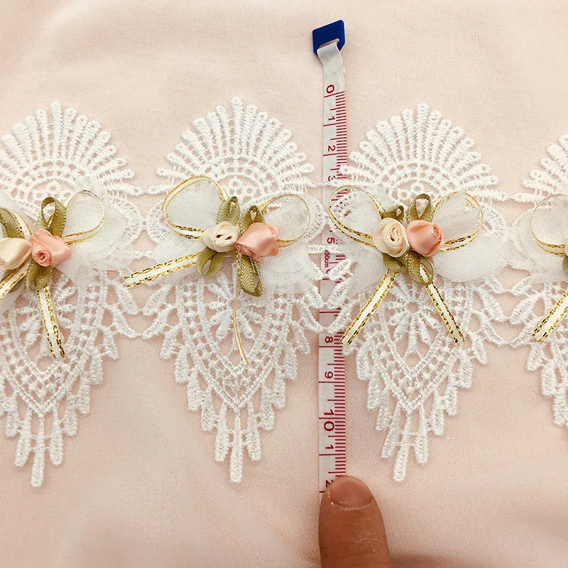 Bowknot 3D Flower Lace Fabrics DIY Dress children's Clothing Wedding Garment Accessories