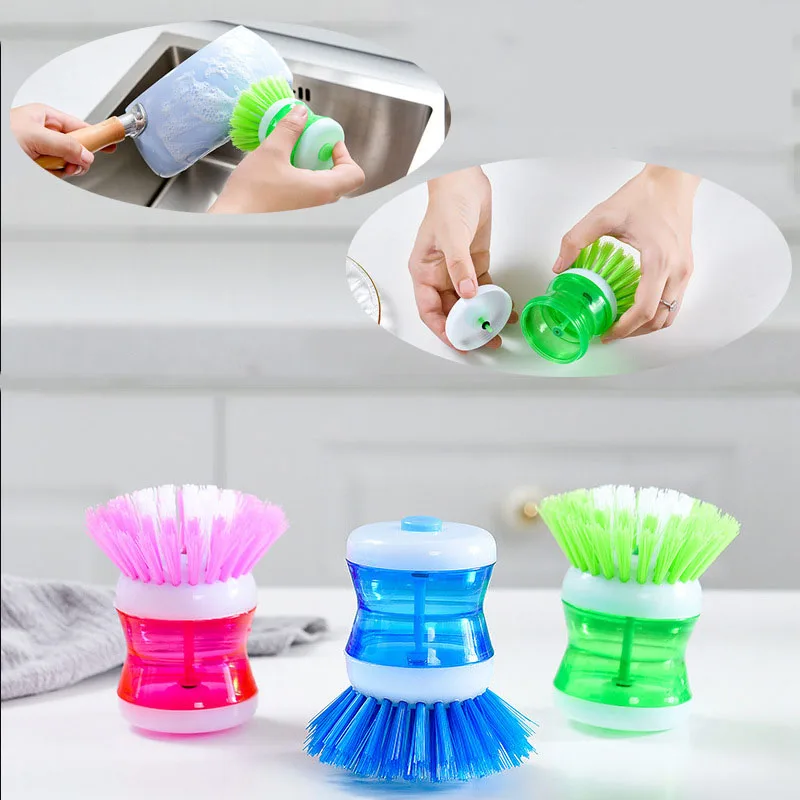 1Pcs Kitchen Brush Wash Pot Brush Cleaning Brush Washing Utensils Pot Dish Brush With Washing Up Liquid Household Cleaning