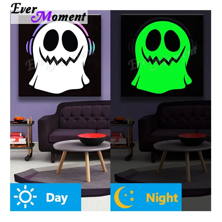 

Ever Moment Diamond Painting Luminous Resin Drill Halloween Skeleton Embroidery Mosaic Glowing In The Dark New Arrivals N011