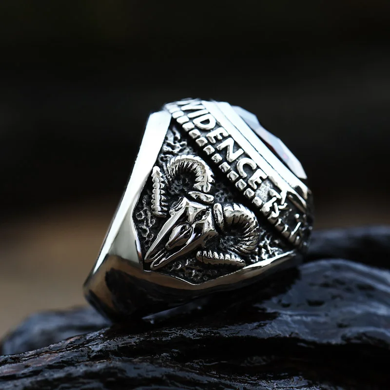 Steel soldier men black stone ring stainless steel high quality factory price men ring titanium steel jewelry