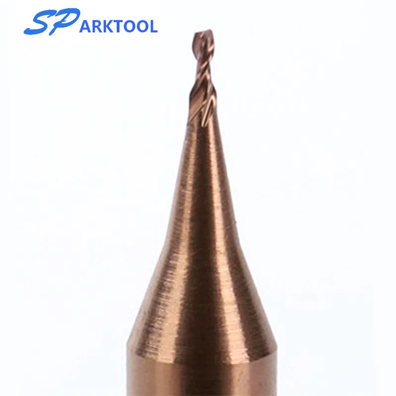 Micro 2ขลุ่ยปลายมิลลิ่งตัด0.2-0.9Mm 4Mm Shank ทังสเตนคาร์ไบด์ CNC Router Bit TiCN เคลือบ Mini Milling Cutter