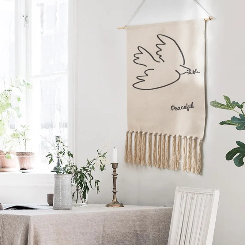 New Ins Handmade Tapestry Macrame Tassels Wall Hanging Retro Nordic Kids Craft Handcrafted Girls Room Baby Indian Home Decor