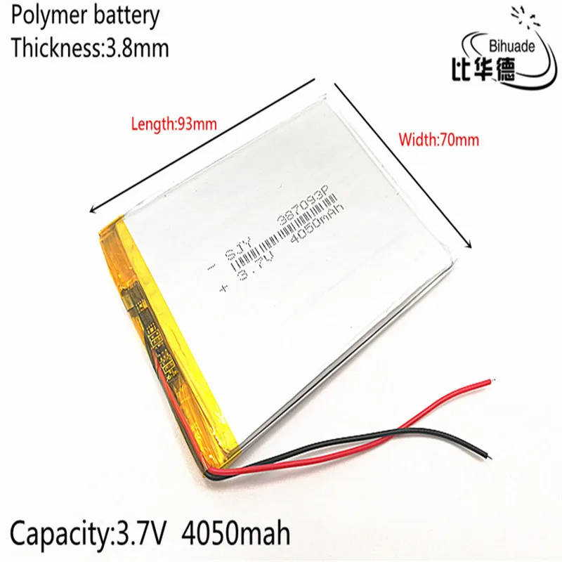 387093 de 3,7 V 4050mAh batería de polímero de litio con la Junta de Protección para Tablet PC U25GT
