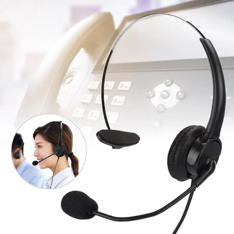 The New Headset Phone Mono Headset Landline Phone Headset With Microphone Homeearplugs Wired Headset Handle Game