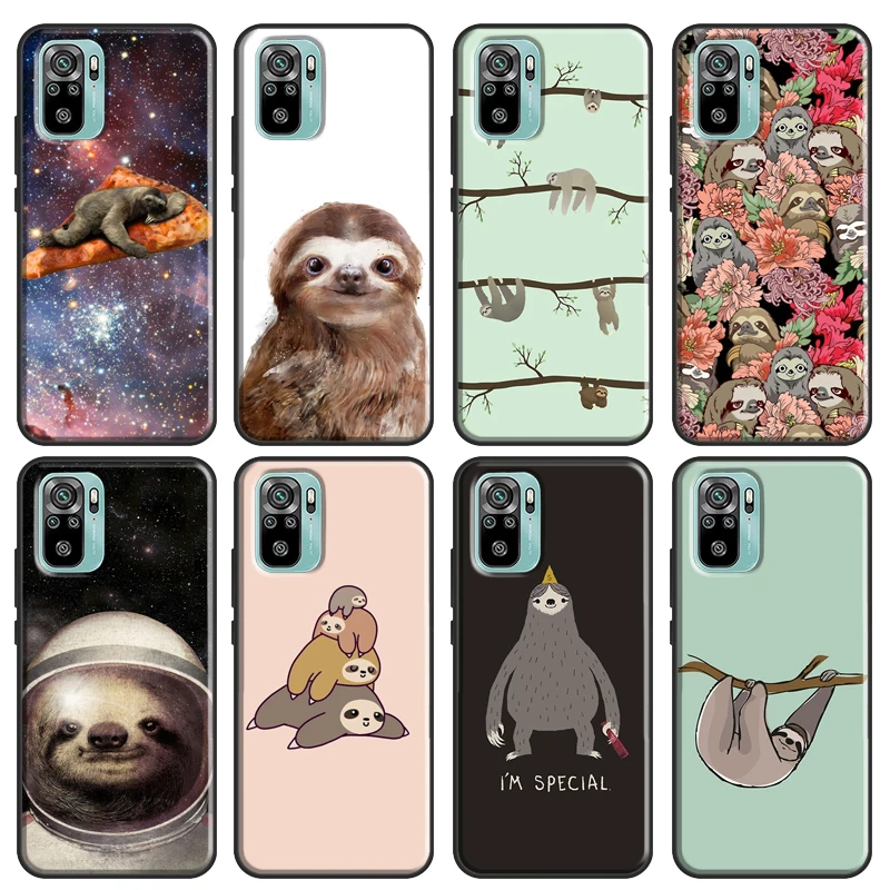 Sloth Stack Case For Xiaomi Redmi Note 10 9 8 Pro 9S 8T Soft Cover For Redmi 9 9A 9C 9T 8A K40 Funda