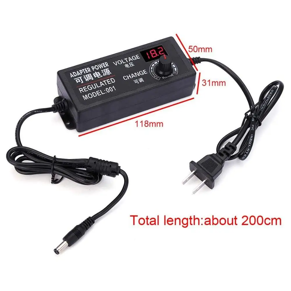 Adjustable AC/DC Switching Regulated LED Power Supply Converter with LED Display DC 3V 9V 24V 12V 1A 2A 3A 5A  For LED Strip