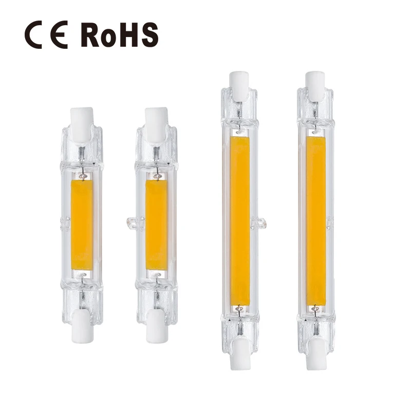 

R7S COB LED Lamp Bulb Glass Tube for Replace Halogen Light Spot Light 78mm 118mm 110V 220V 15W 30W 40W 50W Energy Saving light