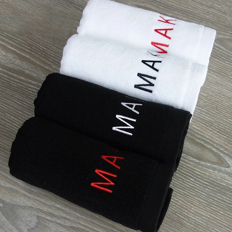 Cotton Black bath Towel Hand Towel Free Design Customized LOGO Makeup Nail Salon SPA Embroidered Name 70x140cm White Bath Towel