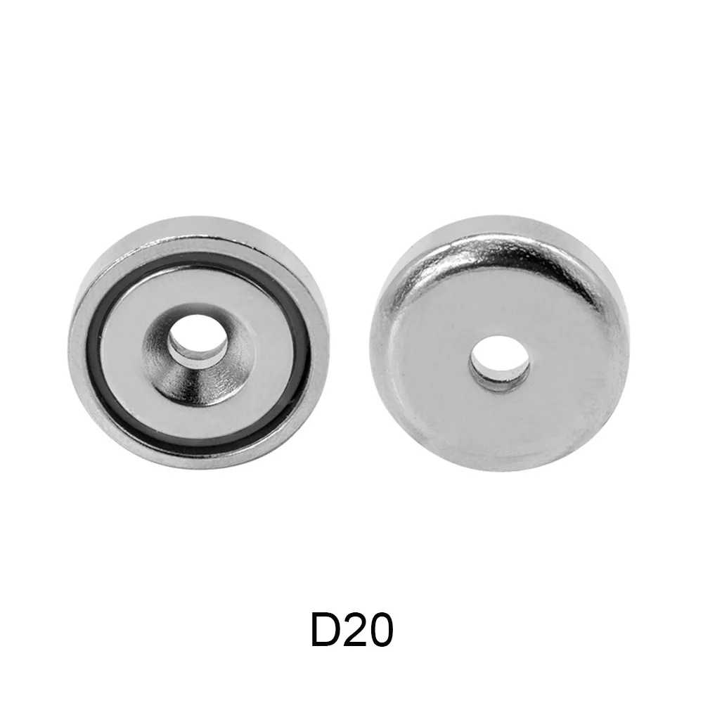 1/2/5/10/15/20PCS D20 Disc Strong Magnet Pot Fishing Magnet Salvage Fishing Ring Magnets D20 Permanent Powerful Magnetic Magnets