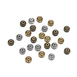 50pcs/lot 6mm Gold Antique Bronze Plated Spacer Beads Cone Pattern Loose Vintage Beads For DIY Jewelry Making Findings Supplies