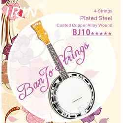 4 pçs banjo string conjunto de aço inoxidável revestido liga cobre corda ferida banjo peças reposição stringed instrumento acessórios