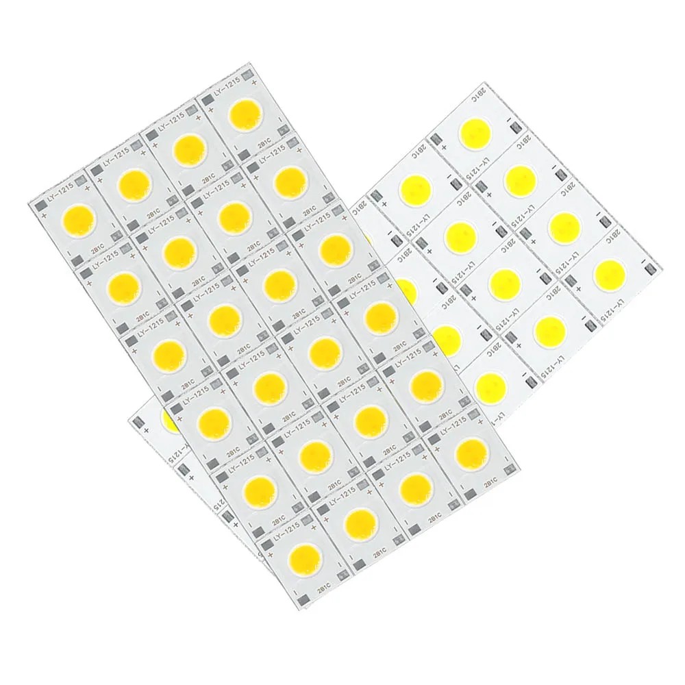 24Pcs/pack 1W 3-3.2V 250-300mA LED Chip Light Spotlight Downlight Lamps COB Light Bulb Beads Integrated Surface Chip Board