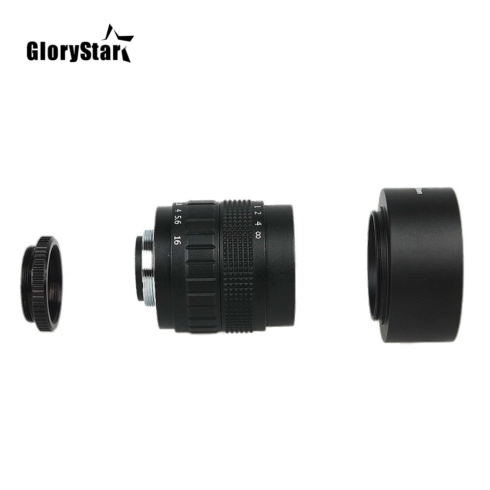 35mm F1.7 CCTV 영화 렌즈 + C-M4/3 마운트 링 + 렌즈 후드 + 매크로 링 파나소닉 GF1 GF5 GF9 GF8 GF6 G3 G7 G1 G10 C-M43
