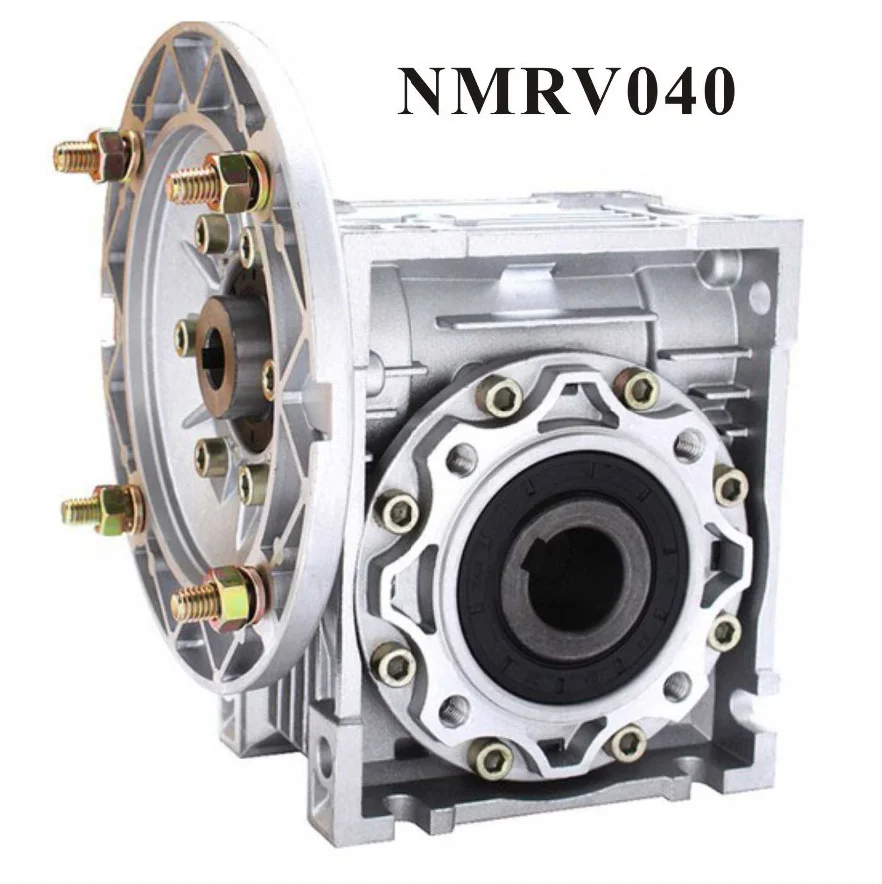 NMRV040 Worm Gear Reducer 5:1 to100 :1 Ratio 9mm 11mm 14mm Input Shaft RV40 Worm Gearbox Speed Reducer for Stepper Motor