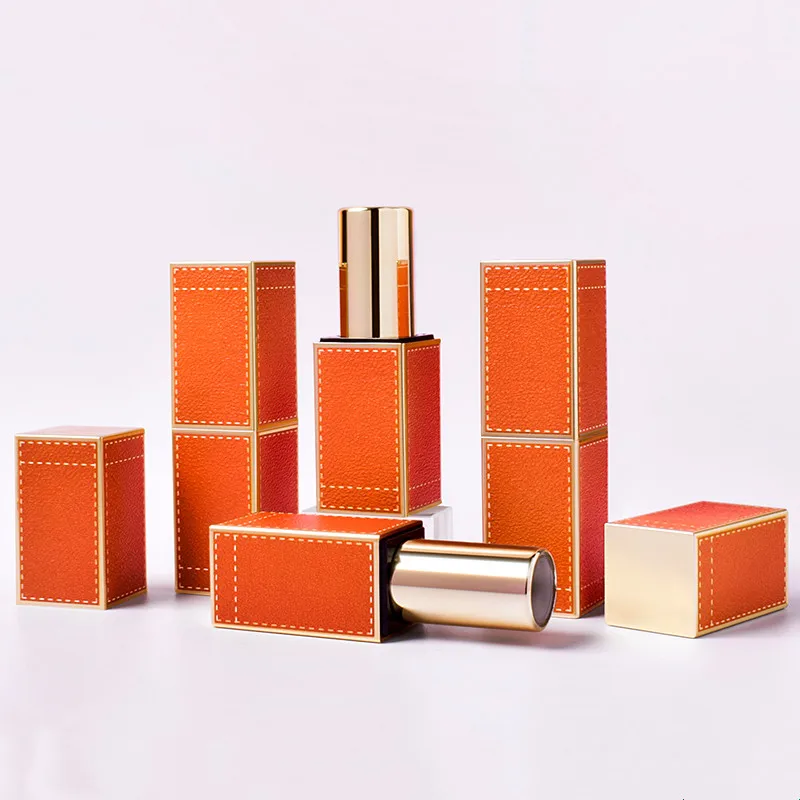 

12.1mm Magnetic Buckle Lip Balm Tube Square Empty Refillable Bottles Lipstick Tube Cosmetic Containers With Packing Box