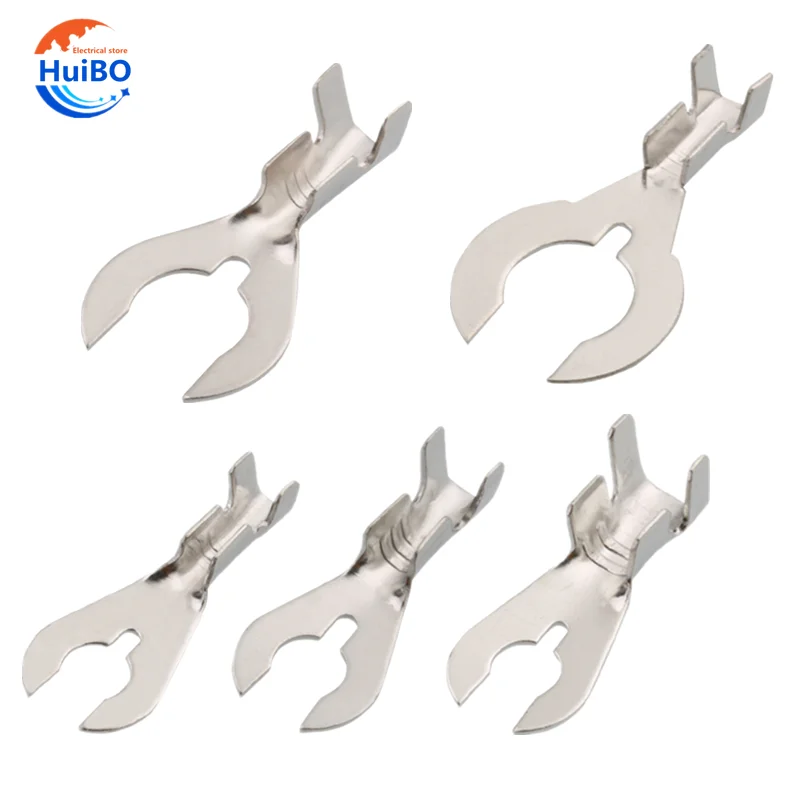 

100pcs Automobile Wire Connectors 4.2 5.2 6.2 8.2 Crab Foot terminal Fork Lugs U-shaped Copper Lugs Y-shaped Car Crimp Terminals