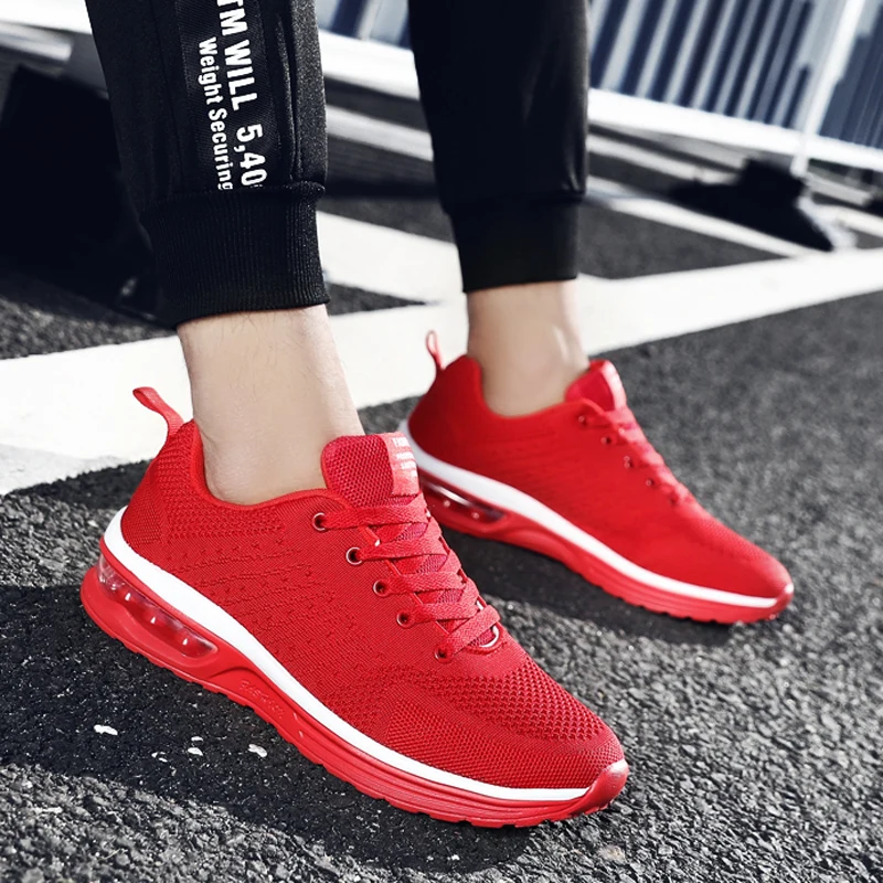 Red Air Running Sneakers for Men Women Breathable Ultra Light Large Size 47 Sports Shoes Men Outdoor Trail Running Athletic Shoe