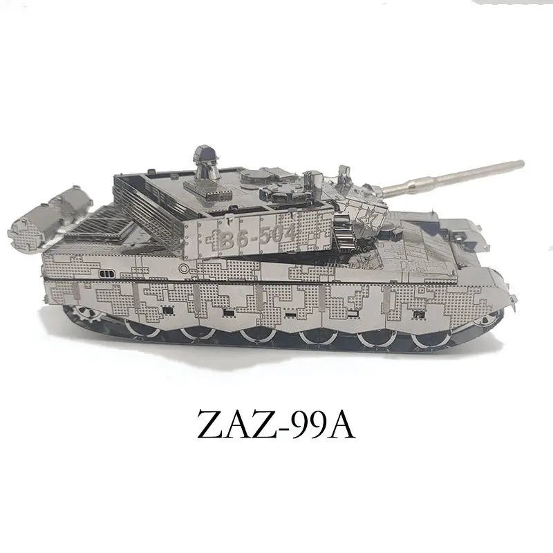 3D Metal Puzzle ZAZ-99A Leopard 2 A7 MerKava 4 M1A2 Abrams Tank DIY 3D Laser Cut Model Puzzle Toys for Children Adult