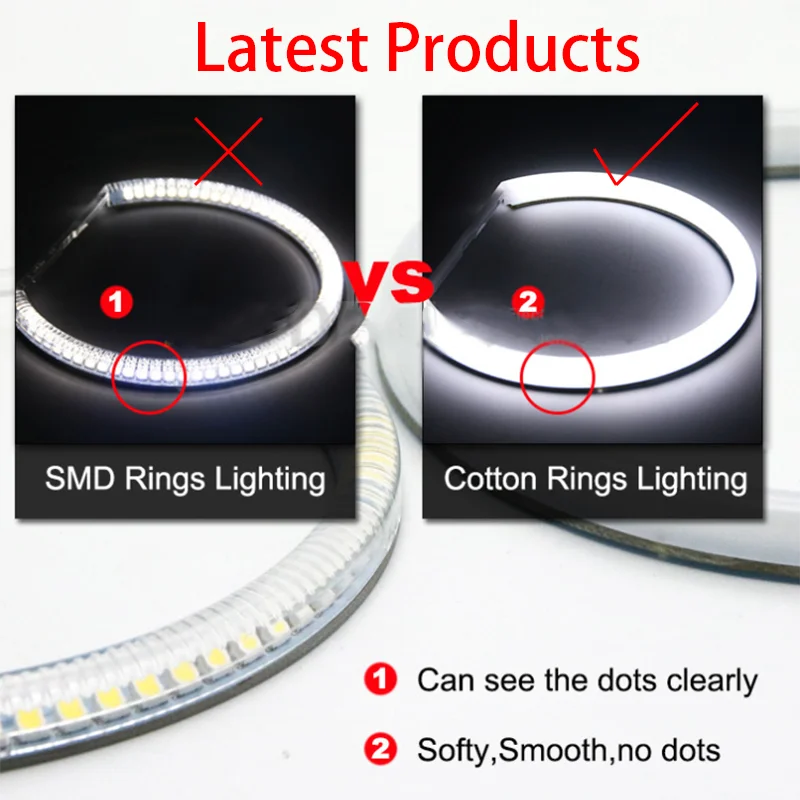 for mazda 3 2004 - 2008 White & yellow Dual and only white color Cotton LED Angel eyes kit  ring DRL Turn signal light