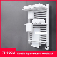 G03 Electric Heating Towel Rack Double Layer Smart Temperature Control Home Bathroom Towel Rack Electric Heated Towel Rail 220V