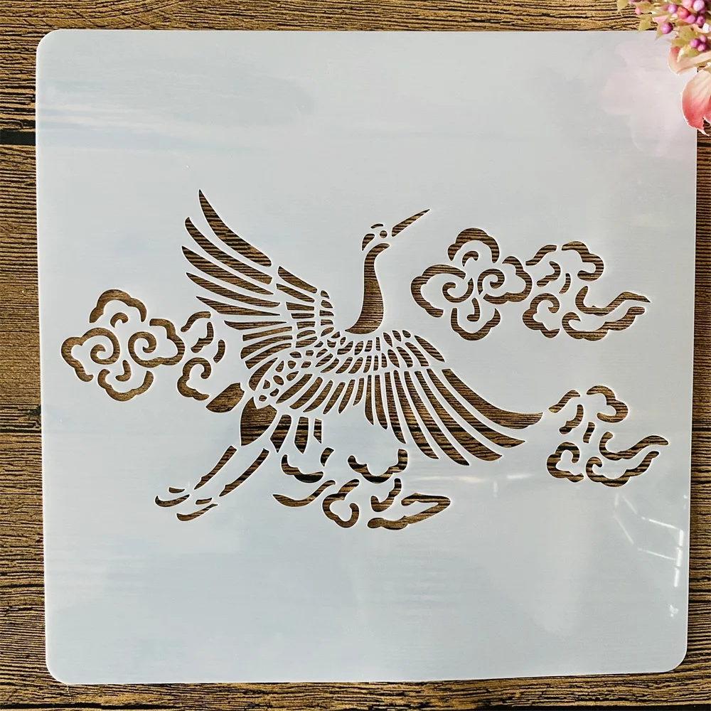 

20*20cm Crane Cloud DIY Layering Stencils Wall Painting Scrapbook Coloring Embossing Album Decorative Template