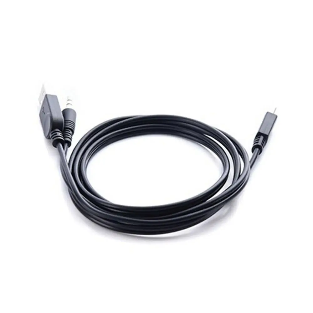 1pc Micro Male to 3.5mm 3 pole TRS Male + USB 2.0 A Male Plug Audio Charge Connector Cable for Speaker Android 1m 3ft