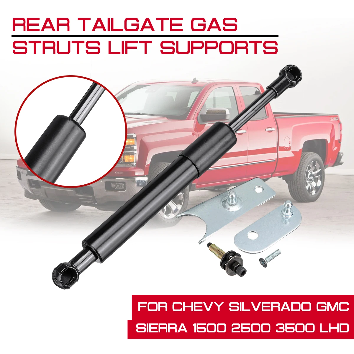 

For Chevy Silverado GMC Sierra 1500 2500 3500 LHD Rear Trunk Support Hydraulic Rod Strut Spring Bars Shock Bracket