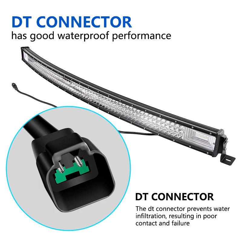 Curved 22 32 42 52 Inch 540W 675W LED Light Bar with DT Connector Waterproof 7D Driving Offroad Lamp For SUV ATV Boat Truck Car