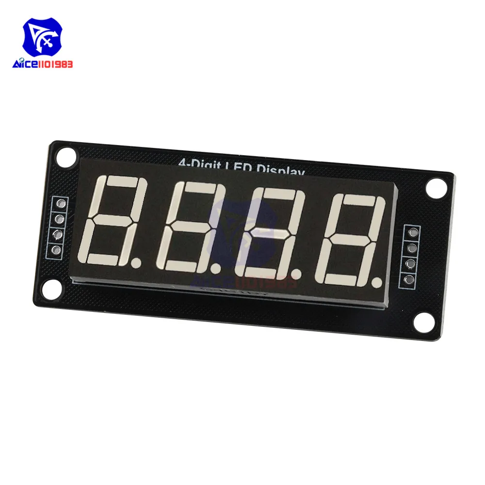 Diymore TM1637 0.56 "4 bits Module d'affichage à Tube LED numérique décimal 7 Segments jaune/blanc/rouge/vert/bleu pour Arduino