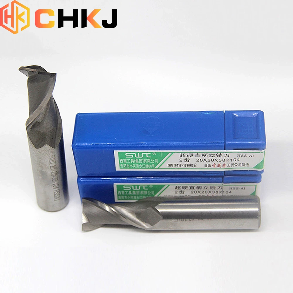 CHKJ 2 Flutes Hard White Steel Straight Shank End Mill Cutter 1mm-10mm HSS Aluminium Engraving Spiral Bit Spiral Tools