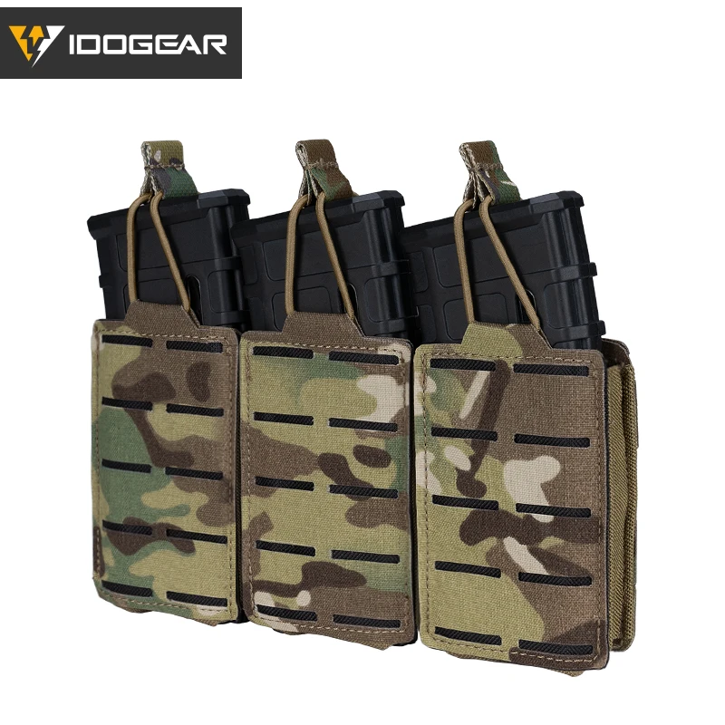 

IDOGEAR Тактический LSR 556 Mag Pouch Triple Mag Carrier MOLLE Laser Cut 3567