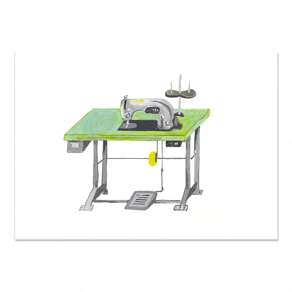 Sewing machine prints, sewing printing, wall art retro fashion decorative posters
