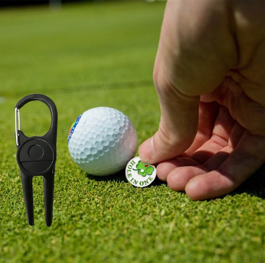 Golf Divot Tool Repair Green Tools with Clip Attaches to Your Golf Bag or Belt Loop for Easy Drop Shipping