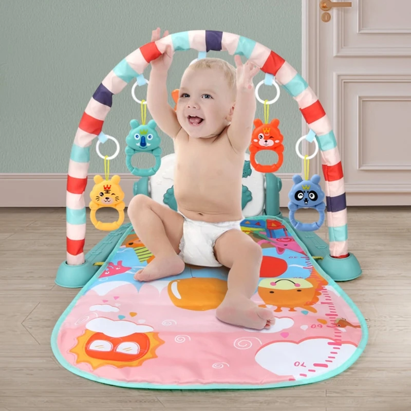 

Baby Bed Animal Haning Rattle Cotton Decoration with Bell Inside Baby Game Pad Infant Gift for Baby Brain Training P31B