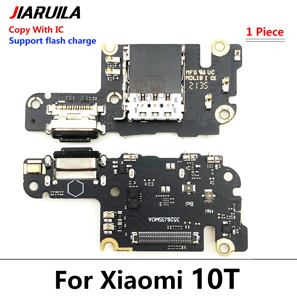 USB Charging Port Board Flex Cable Connector Parts For Xiaomi Mi 10 Lite / Mi 10T 9T 11T Pro Lite Microphone Module