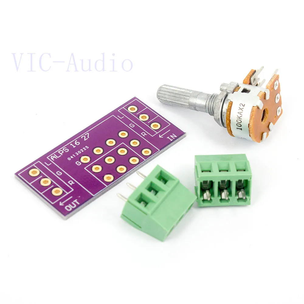 1 قطعة جبال الألب اليابانية RK16 50KAX2/100KAX2 حجم LOG ستيريو الجهد 2-عصابة المزدوج 50K/100K مخرش رمح الجهد + لوحة دارات مطبوعة