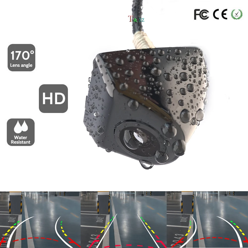 CCD Dynamic Trajectory Tracks Night vision Car Rear View Camera Metal body 170 Degree car Parking Reverse Backup Camera