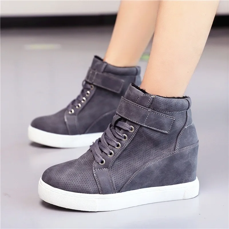 Mazefeng Size 35-43 Winter Casual Women Pumps Warm Ankle Boots Waterproof High Heels Snow  Shoes Botas Patent Botas Mujer