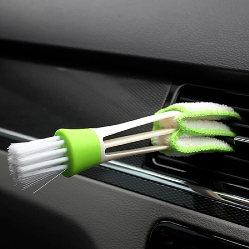 Car Air Vent Cleaning Brush Auto Detailing Conditioner Grille Deep Crevice Dust Remover Mutifunctional Microfibre Brush