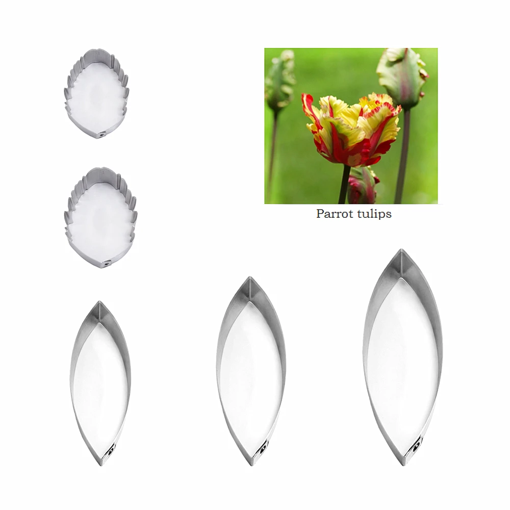 Parot tulip fondant sugar flower cutters baking cake decorations Polymer Clay Cold Porcelain gumpaste tools