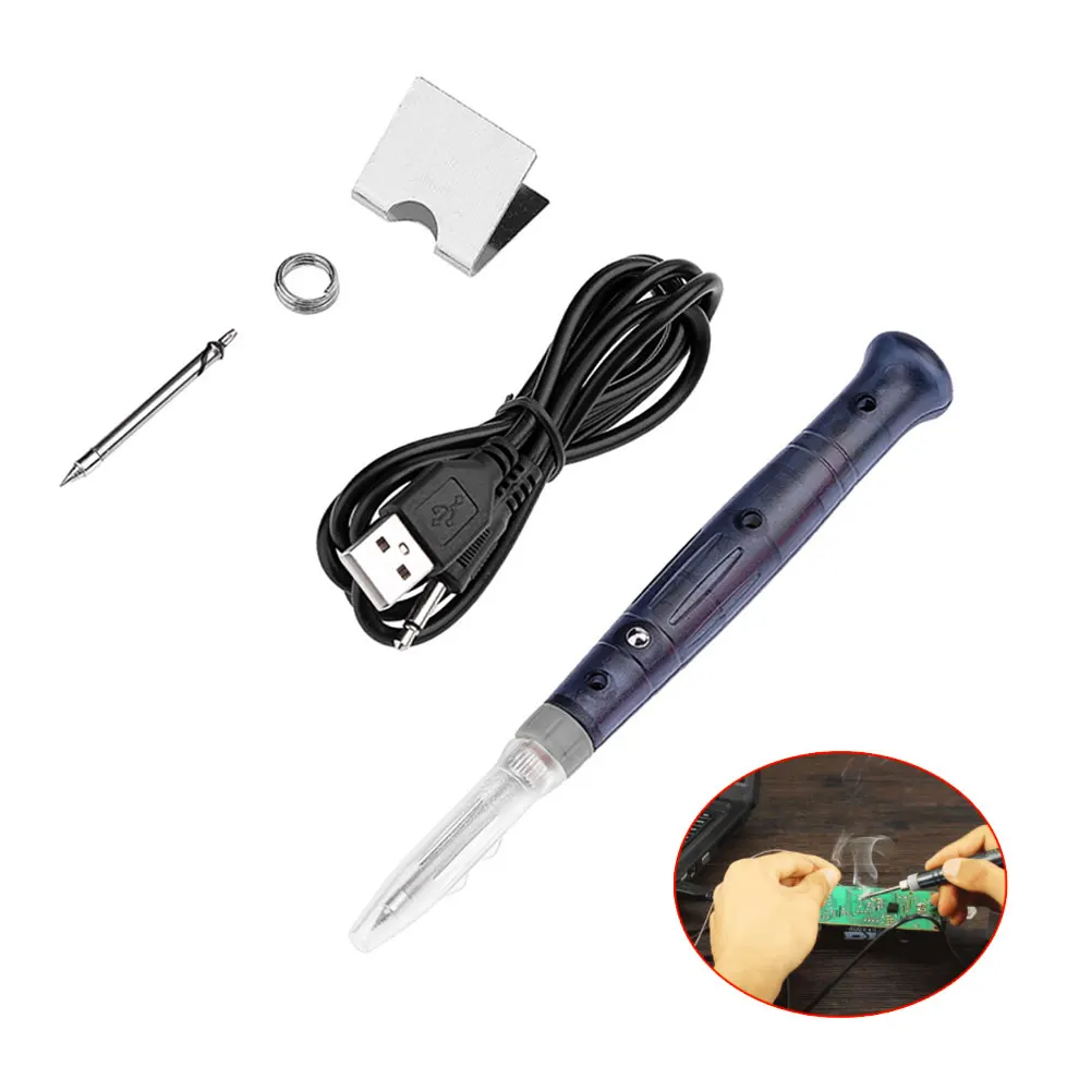 

Portable USB Soldering Iron Professional Electric Heating Tools Rework With Indicator Light Handle Welding Gun BGA Repair Tool