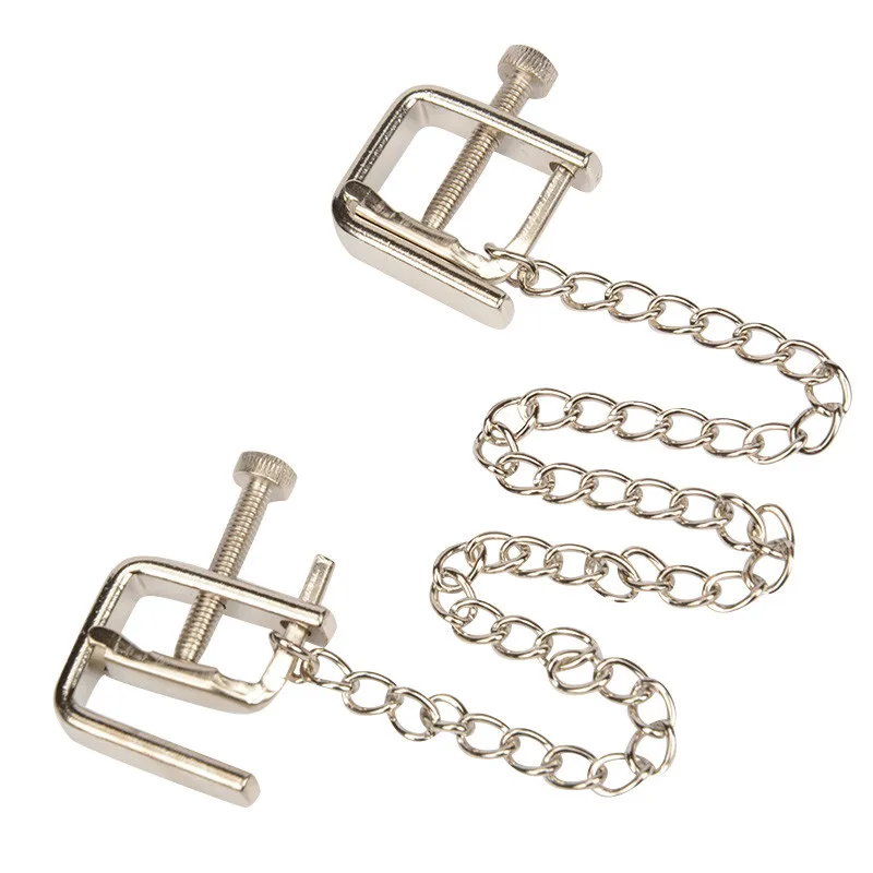 21 style 1 pair Sexy Nipple Clamps Labia Breast Nipple Clamps With Chain Clips Slave Fetish Erotic Toys bdsm Sex toys For women