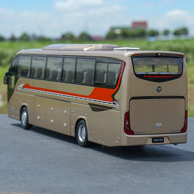 Original authorized authentic 1:36 Diecast Model for Foton AUV 6122 Travel Bus (with Lights) Alloy Toy Miniature for collections